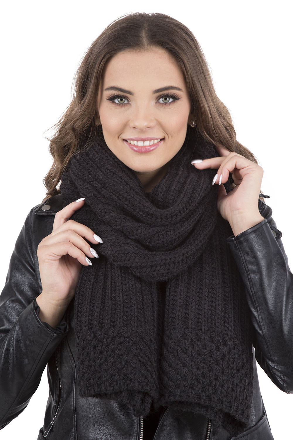 Vivisence Damen Mütze mit Schal Set Mit Fleecefutter Wärme An Wintertagen 7016, schwarz