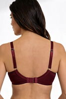 Vivisence Soutien Gorge Femme Semi Rembourré avec Armatures Maintien et Galbe, bordeaux