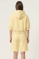 Vivisence Femme Ensemble Short Et Sweat À Capuche Coton Confort À La Maison, banane