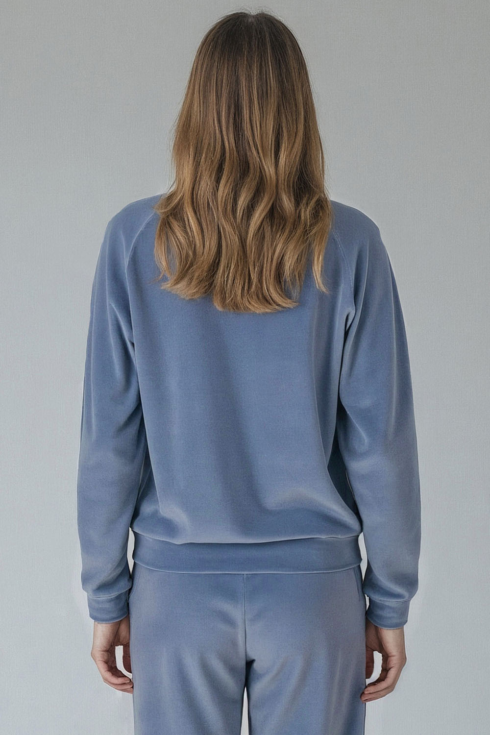 Vivisence Sweat Femme Côtelé Coupe Longues Parfait Pour un Quotidien 9005, azuré