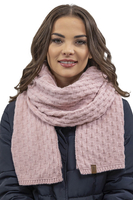 Vivisence Stylish Women's Winter Set Hat With Pompom And Warm Fleece Lining Paired With Classic Matching Scarf Made From Soft And Warm Fabric Perfect For Cold Weather, light pink