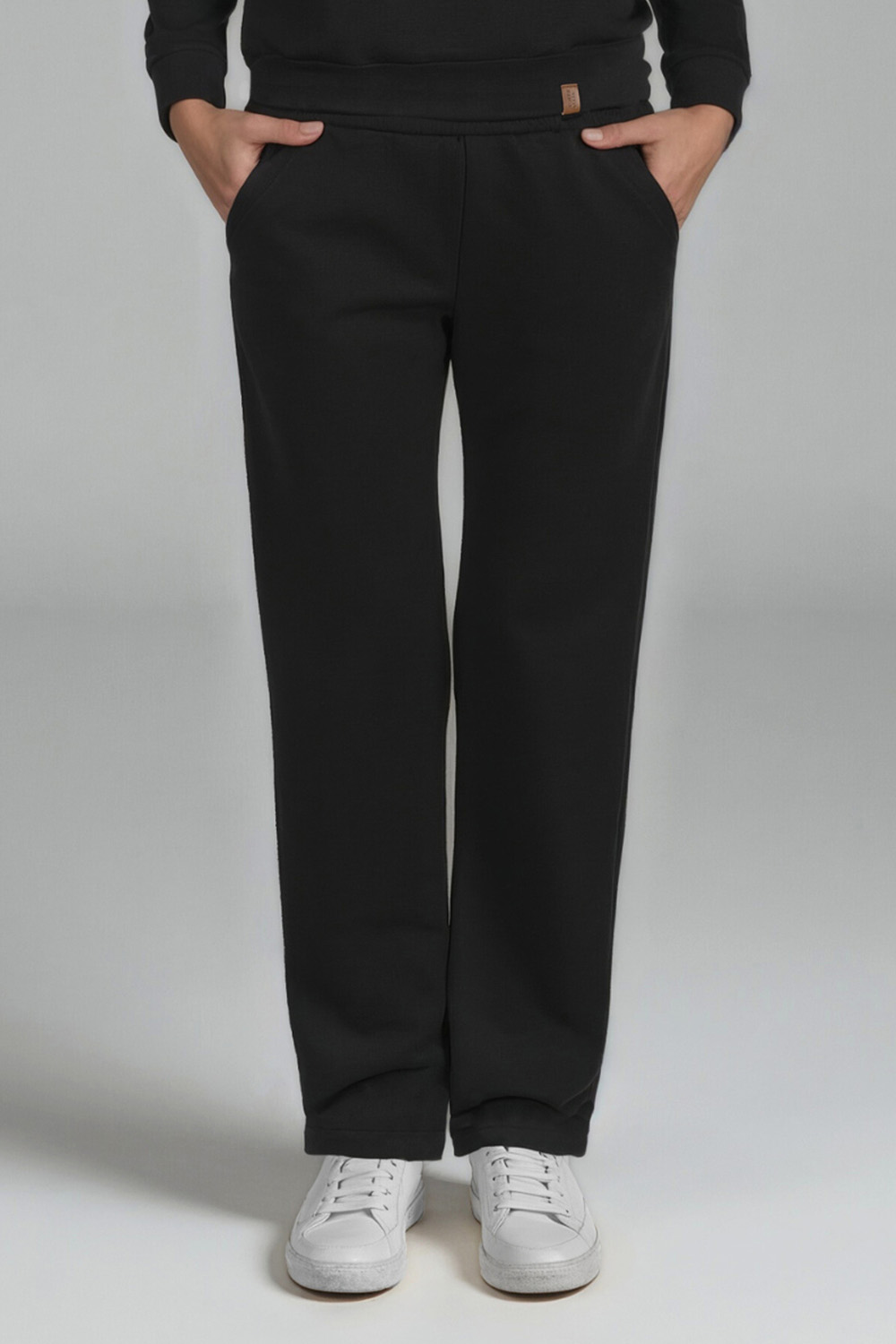 Vivisence Pantalon De Survêtement Femme Confortable Taille Élastique Jambes Larges Poches Latérales Tissu Doux Coton Mélangé Pour Sport Maison Balade Détente Quotidienne 9102,