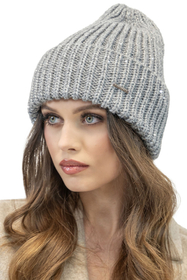 Vivisence Bonnet Femme Hiver Tricot Classique Ajustement Parfait 7088, gris clair