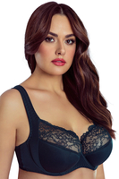 Vivisence Soutien Gorge Semi Rembourré Femme Dentelle Florale Bretelles Réglables Armatures Confort Quotidien Fermeture À Crochets 1056, vert
