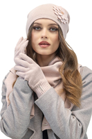 Vivisence Bonnet Femme Coupe Classique Chaud Et Confortable En Laine 7010, rose poudré