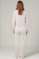 Vivisence Femme Survêtement avec Poches Vêtements Confortables au Quotidien 9205, blanc