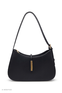Vivisence Umhängetasche Damen Polyurethan Bagettetasche Schulter, schwarz