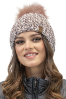 Vivisence Winter Bommelmütze für Damen Herbst Frauen Wintermütze mit Bommel Antistatischem Innenfutter Perfekte Passform für Kalte Wintertage Modell 7086, rosa