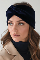 Vivisence Knitted Headband For Women Elegant Headwear For Winter With Front Twist Detail Soft Cotton Blend Snug Fit Ideal For Autumn And Winter, dark blue