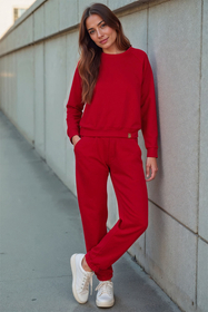 Vivisence Women's Sweatpants Relaxed Fit Lounge Soft Cotton Blend Joggers With Ribbed Cuffs Elastic Waist And Pockets For Everyday Casual Or Homewear Look 9104,