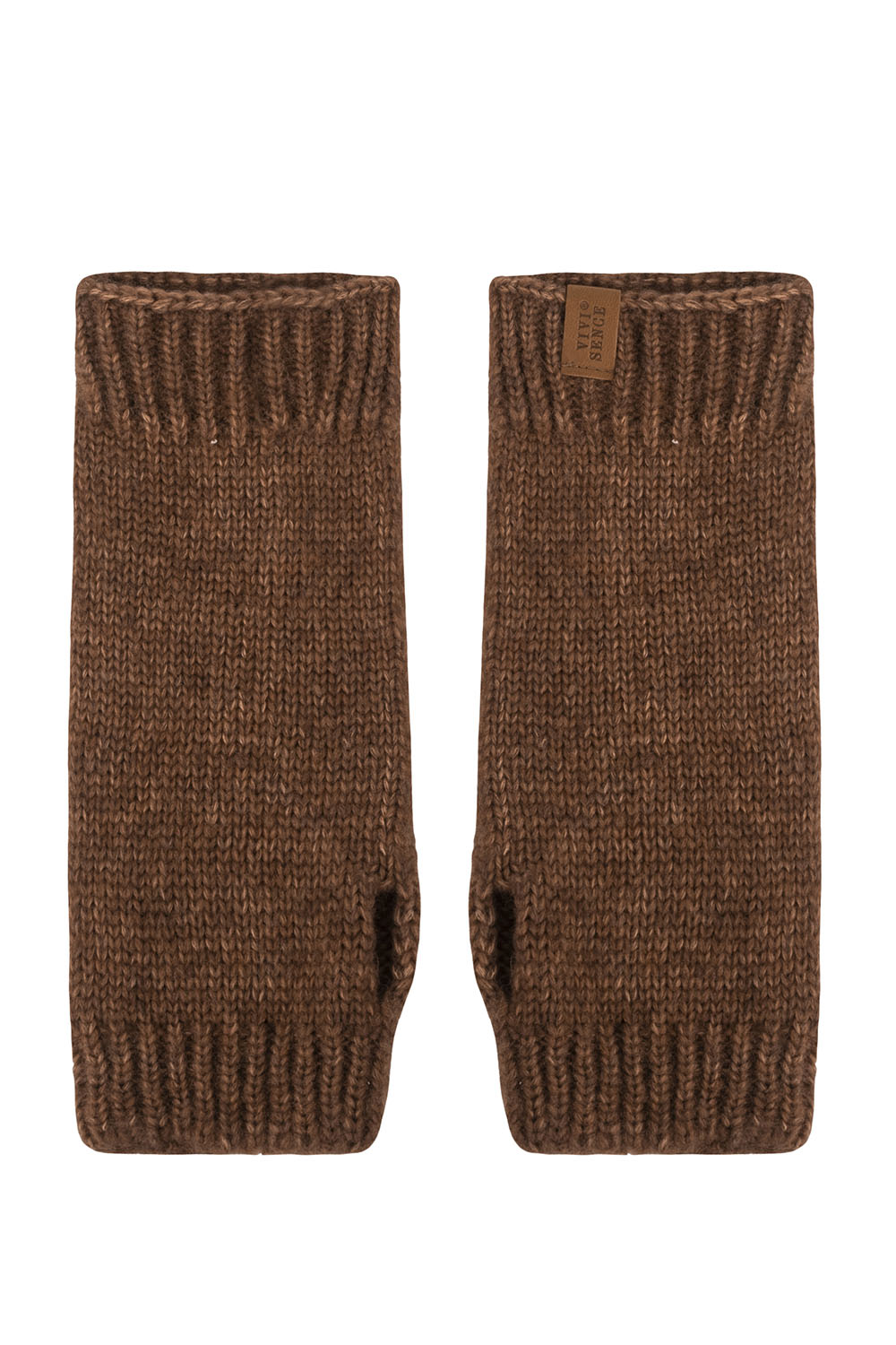 Vivisence Femme Gants Hiver En Maille Laine Mérinos Et Coton Chaleur Douce, marron
