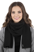 Vivisence Winter Set For Women With Warm Hat And Scarf Made Of Wool-Blend Yarn Fashionable Classic Design With Elegant Pearl And Braid Details Perfectly Fit For Cold Days, Black