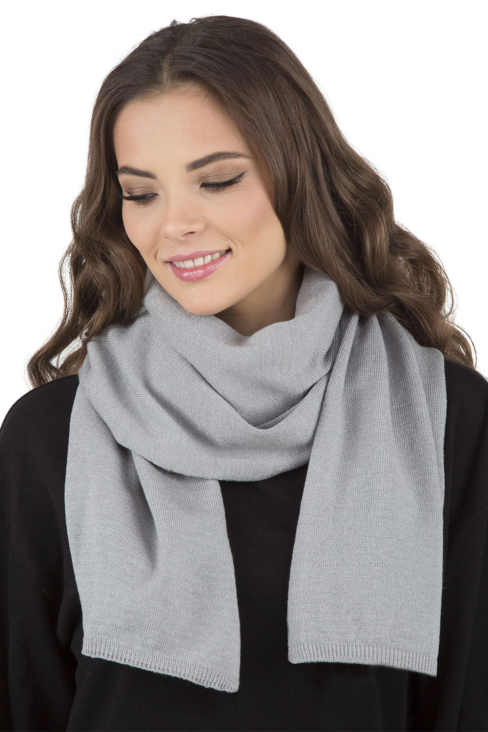 Vivisence Béret Et Écharpe Femme Pour L'automne et L'hiver En Laine Et Acrylique Ensemble Chic Pour L'Hiver Accessoire Mode Durable Pour Cadeau Parfait Confort Et Élégance 7005Kmpl, gris clair