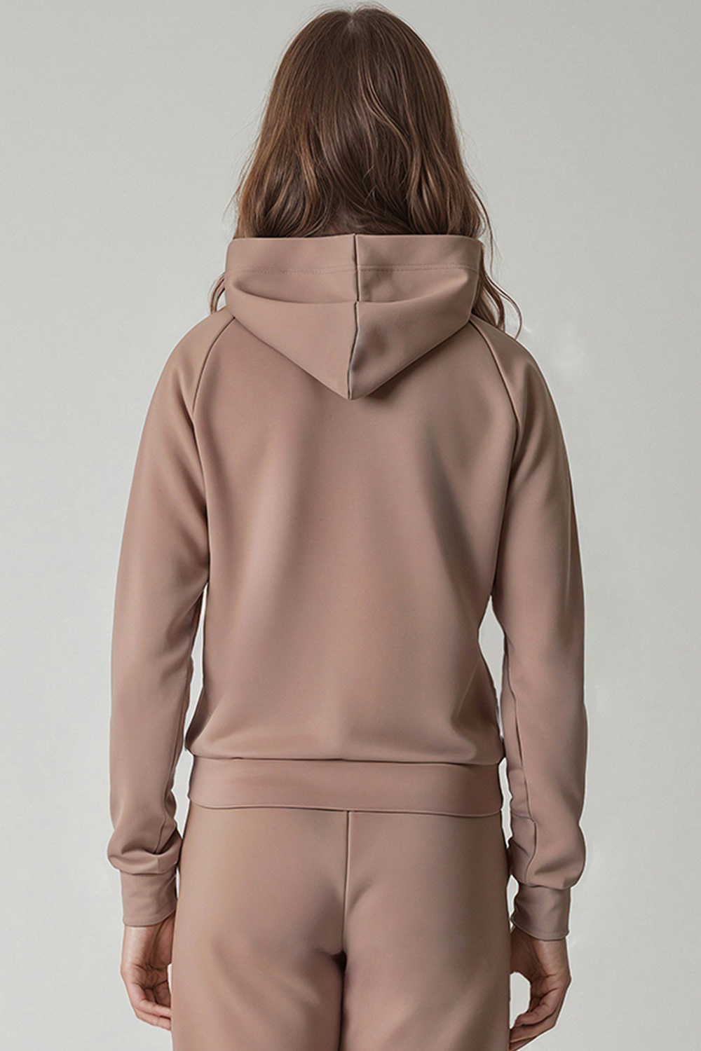 Vivisence Women Hoodie Sweatshirt Cotton Hood Pocket Casual Sportswear, beige