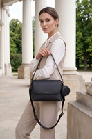 Vivisence Femme Sac À Bandoulière Pochette Amovible Sangle Réglable Confort, noir