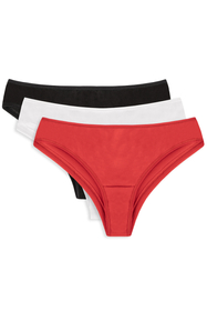 Vivisence culotte slip brésilien 4018 3-pack, noir/blanc/rouge