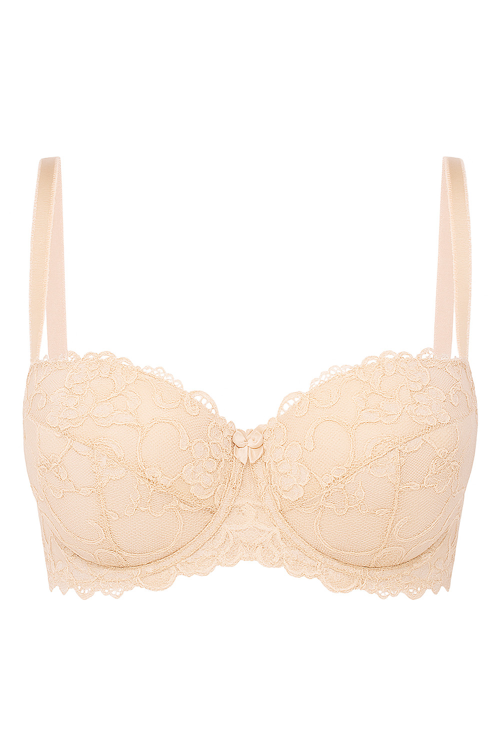 Vivisence BH mit Bügel Spitze Geblümt Eleganter BH für jeden Tag 1073, Beige