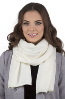 Vivisence Damen Schal Winter Wärmt Schenkt Komfort Kalte Wintertage Strick 7102, weiß