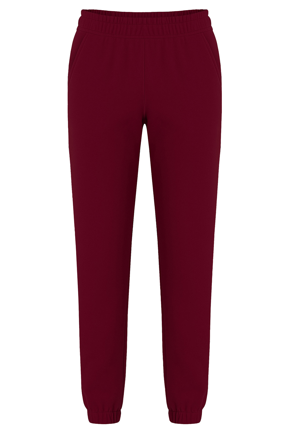 Vivisence Women's Sweatpants Relaxed Fit Lounge Soft Cotton Blend Joggers With Ribbed Cuffs Elastic Waist And Pockets For Everyday Casual Or Homewear Look 9104, maroon