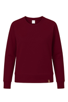 Vivisence Womens Sweatshirt Cotton Long Sleeve Everyday Loungewear 9004, maroon