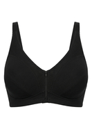 Vivisence Soft BH Damen Ohne Bügel Mit Front Reißverschluss Für Alltag Komfort, Schwarz