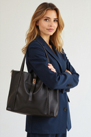 Vivisence Women's Tote Bag with Laptop Compartment Perfect For Everyday, black