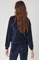 Vivisence Femme Sweat Coton Décolleté V Tenue de Tous les Jours Parfaite 9002, bleu marine