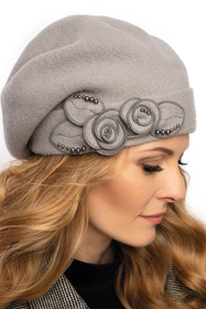 Vivisence Winter Mütze für Damen Handgefertigte Herbst Elegante Beanie Wintermütze aus Schurwolle Antistatische Eigenschaften Perfekt Für Kalte Wintertage Modell 7072, grau