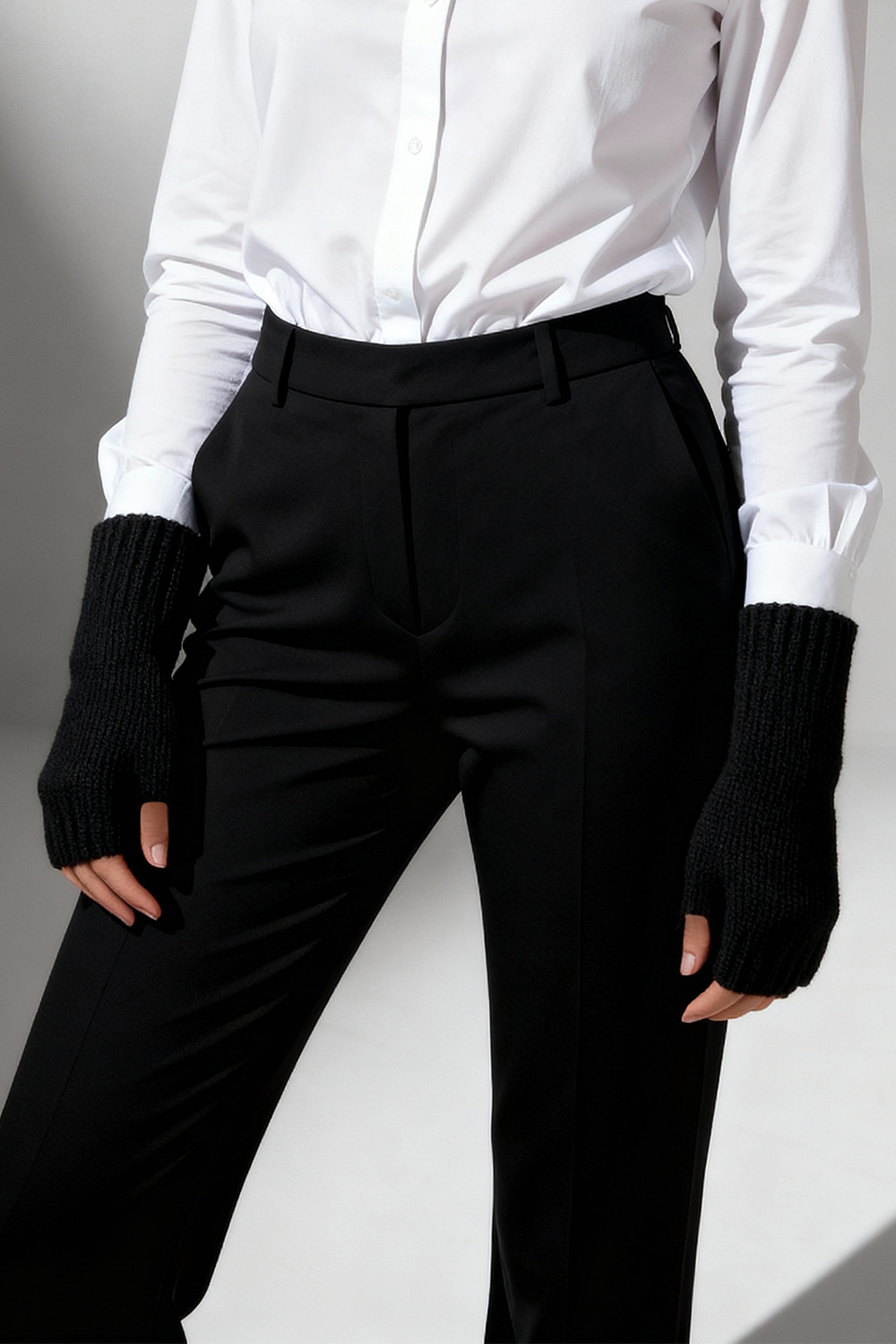 Vivisence Femme Gants Hiver En Maille Laine Mérinos Et Coton Chaleur Douce, noir