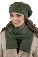 Vivisence Écharpe Femme Hiver Avec Nœud Décoratif Pour Les Journées Froides 7104, vert