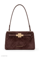 Vivisence Suede-Feel Shoulder Bag, Polyester Crossbody Bag, brown