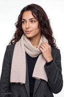 Vivisence Damenschal Merinowolle Kaschmir – Klassischer Rippenschal, beige