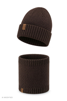 Sets Sets hat + loop scarf, Brown