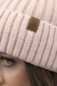 Vivisence Classic Women’s Hat for Autumn and Winter Perfectly Fitted with Turned-Up Hem Made from Warm Ribbed Yarn Lightweight Design Without Fleece Lining, Pink