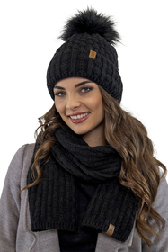 Vivisence Women's Winter Scarf Soft And Warm For Cold Days 7015S, black