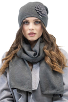 Vivisence Bonnet Femme Coupe Classique Chaud Et Confortable En Laine 7010, gris foncé