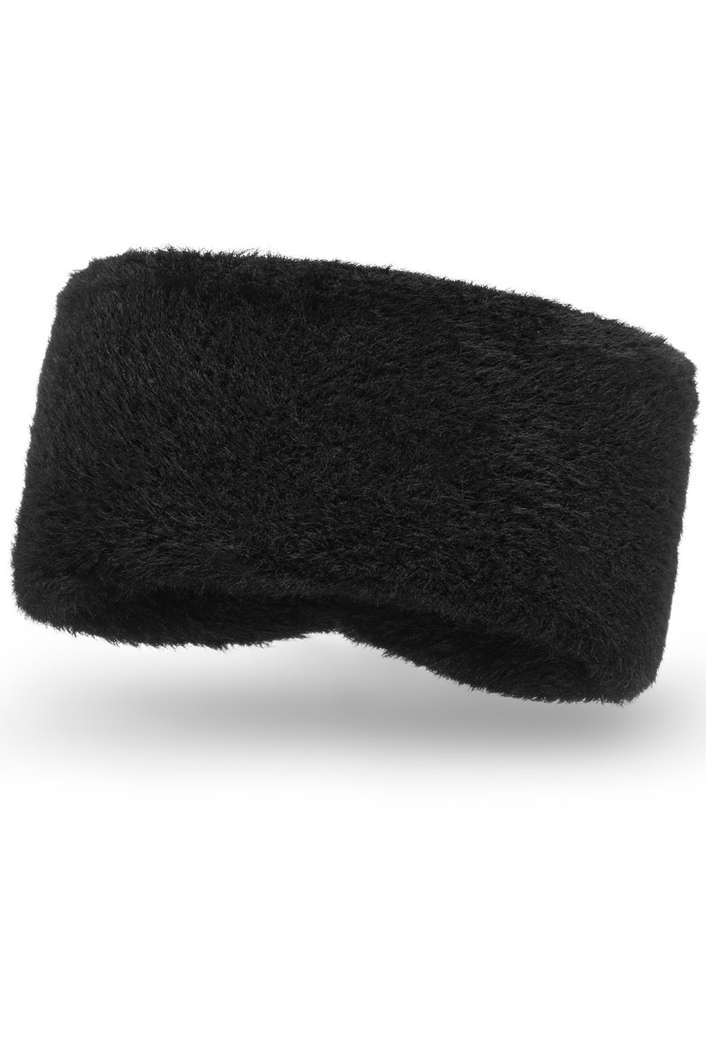 Vivisence Fluffy Lined Twisted Headband For Women Warm Autumn Winter 7093, black