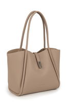 Vivisence Damen Schultertasche Mit Magnetklappe Und Kosmetiktasche Für Den Alltag, Beige