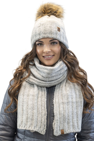 Vivisence Damen Schal Winter Langer Modischer Wärmendes Warmem Garn Vielseitig 7105, hellgrau