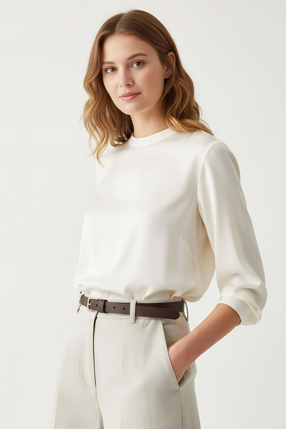 Vivisence Ceinture Femme Slim Boucle Argent Réglage Précis Confort P0006, marron