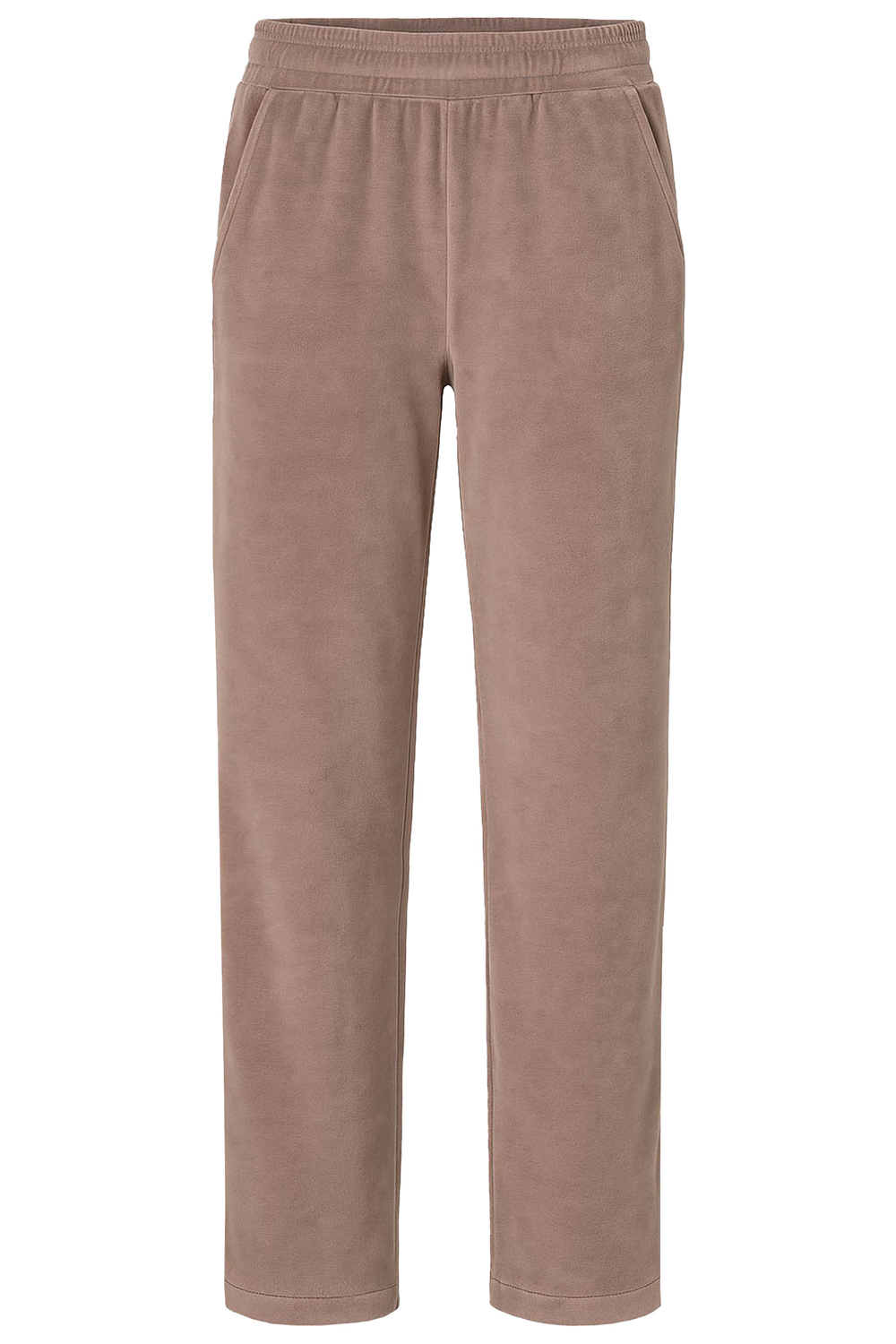Vivisence Women's Velour Sweatpants Jogging Bottoms Loose Sports Trousers With Side Pockets Elastic Waistband Loungewear Soft Casual Comfortable Bottoms, Beige