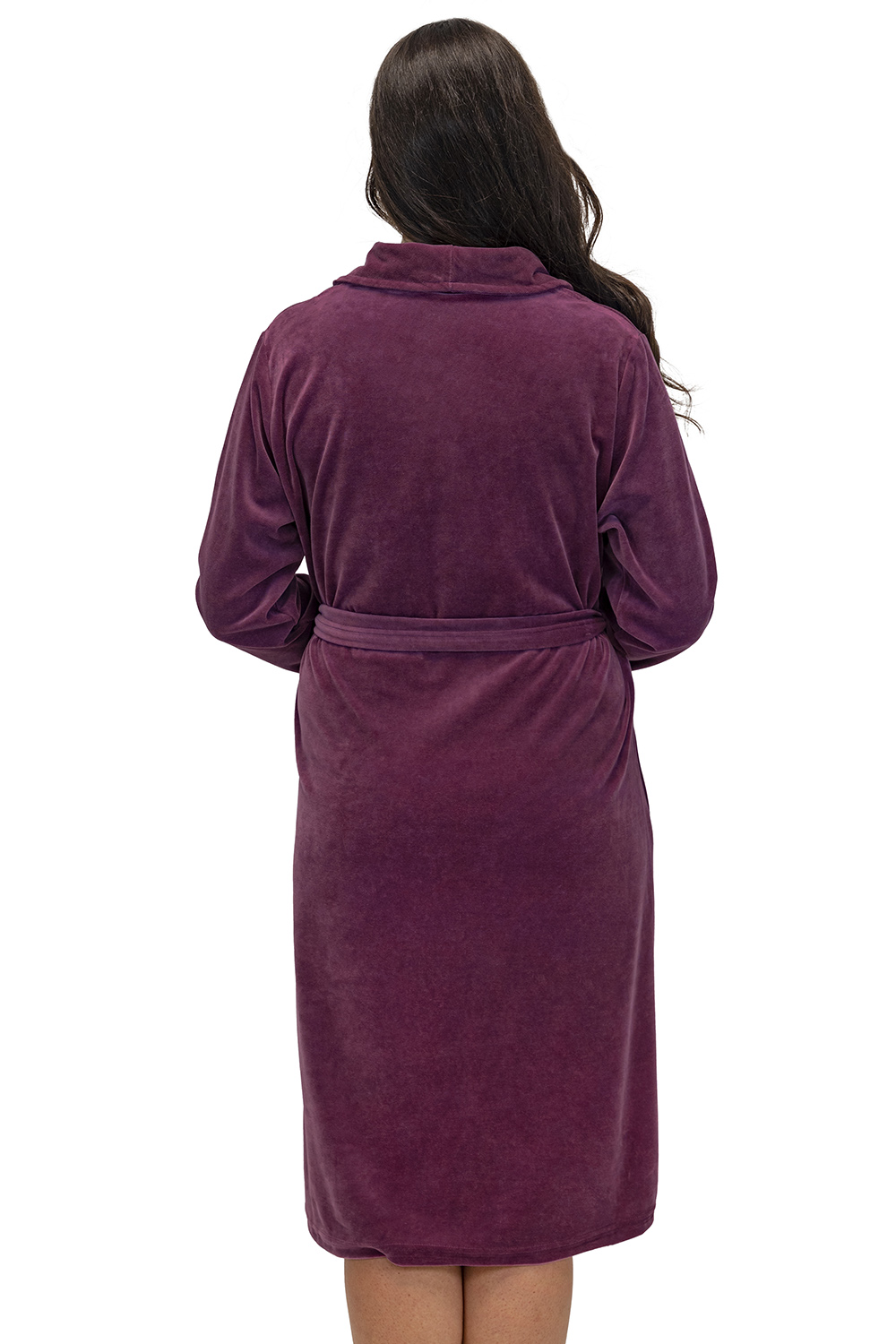 Vivisence Peignoir Femme Long Ceinture Poches Doux Classique Maison 5022, violet