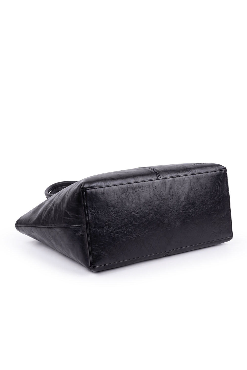 Vivisence Shoulder Bag Women Polyurethane Large Shopper Tote, black