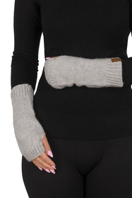 Vivisence Strickhandschuhe Damen Merino Baumwolle Weich und Warm Für Kalte Tage, Grau