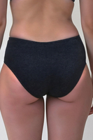 Vivisence Bikini Bottoms Women Ruched Sides High Waist, black-gloss