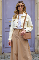 Vivisence Sac Bandoulière Femme Fermeture éclair Sangle Large et Réglable, marron