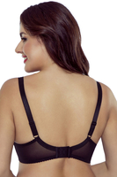 Vivisence Soft Cup Bra Mesh Lace Underwired Lingerie, black