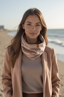 Vivisence Femme Snood Hiver Tricot Doux En Coton Confortable Chaleur Chaque Jour, beige