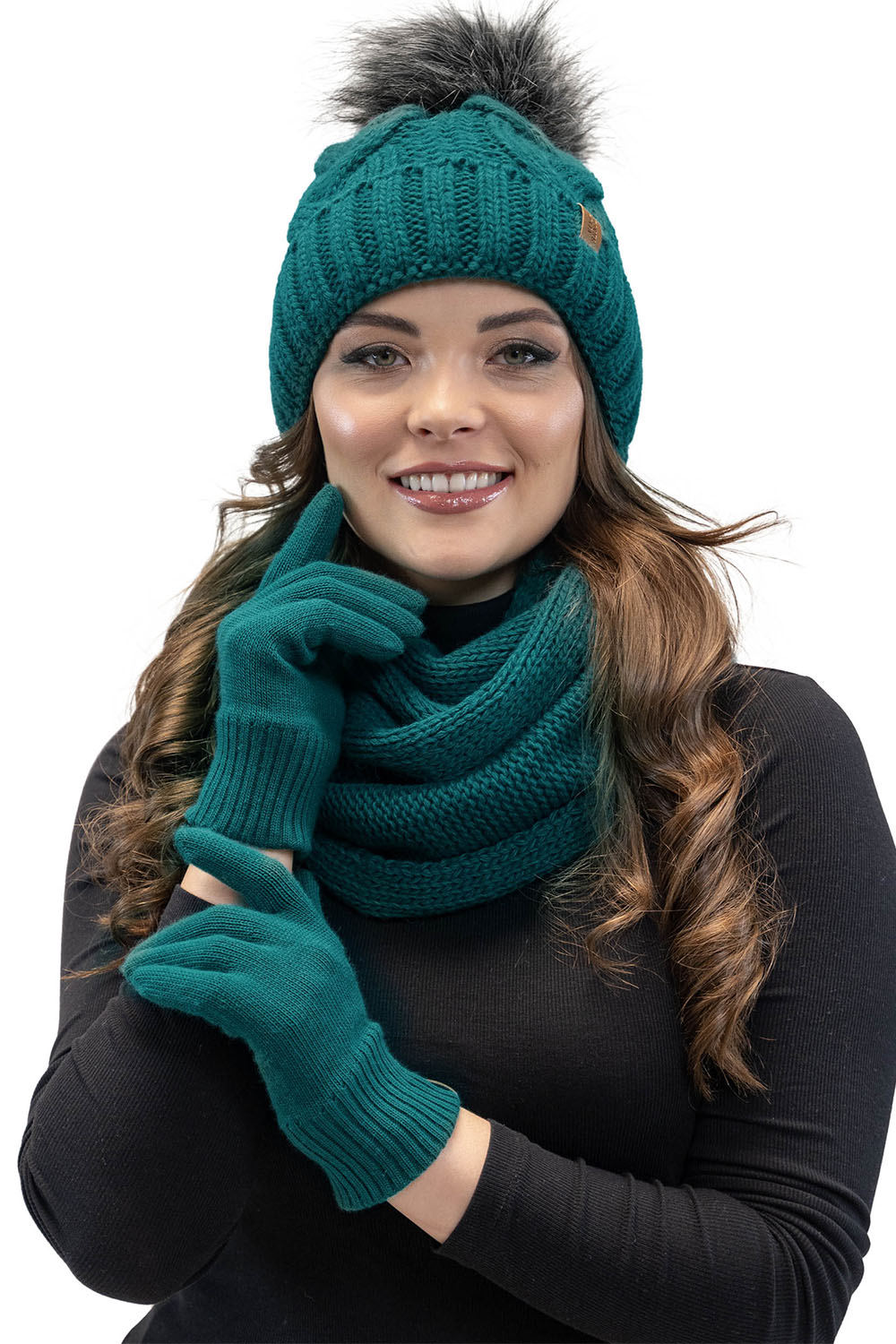 Vivisence Damen Winter Handschuhe Weichem und Warme Ideal für Kaltes Wetter 7014, dunkeltürkis