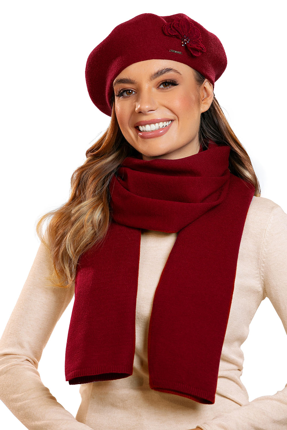 Vivisence Damen Schal Winter Wärmt Schenkt Komfort Kalte Wintertage Strick 7102, weinrot